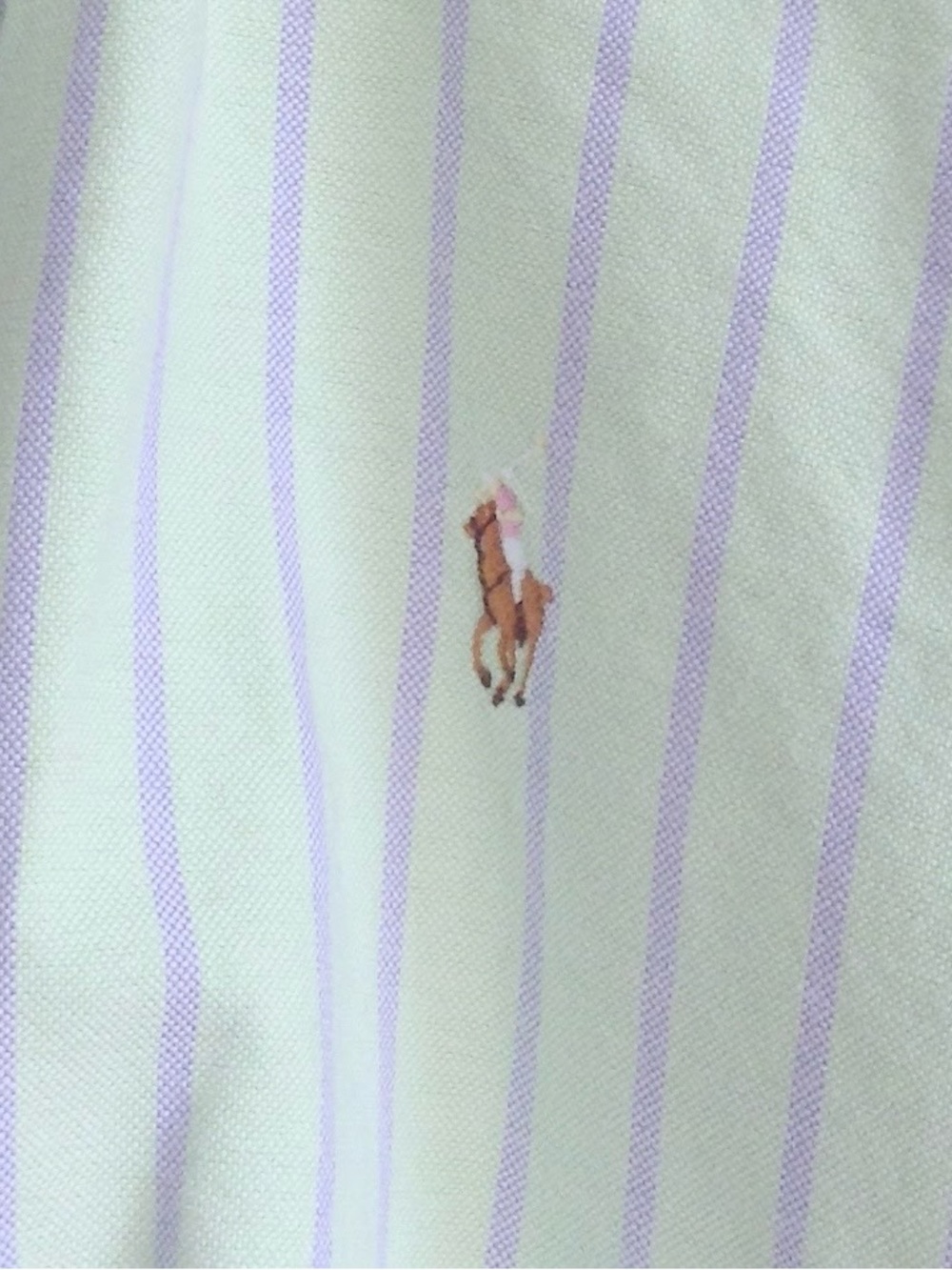 Ralph Lauren Mint Green & Lavender Striped Button-Down Shirt - Picture 4 of 11
